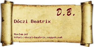 Dóczi Beatrix névjegykártya