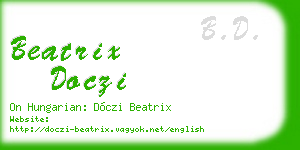 beatrix doczi business card