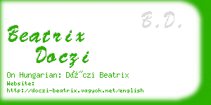 beatrix doczi business card